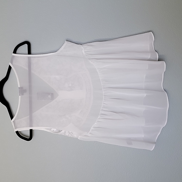 Torrid NWT Fairycore Romantic white chiffon sleeveless babydoll top size large - Picture 8 of 8